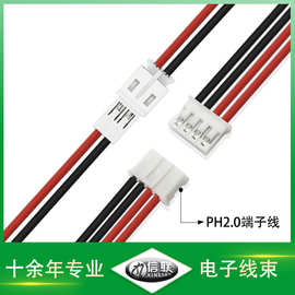 ph-2.0端子线4pin 暖手宝端子连接线红黑2pi 1007-1015电子线