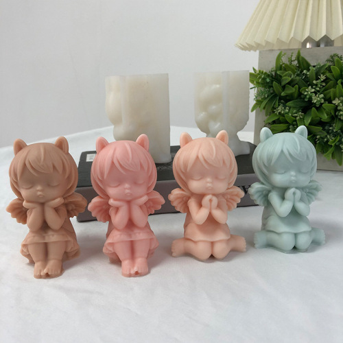 Angel Girl Scented Candle Silicone Mold, DIY Diffuser Stone & Plaster Ornaments, Wish-Granting Little Angel Epoxy Resin Mold