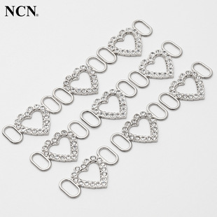 [in stock] factory direct hanging decoration buckle heart drill ear 16 drill swimsuit exchange connector underwear love buckle