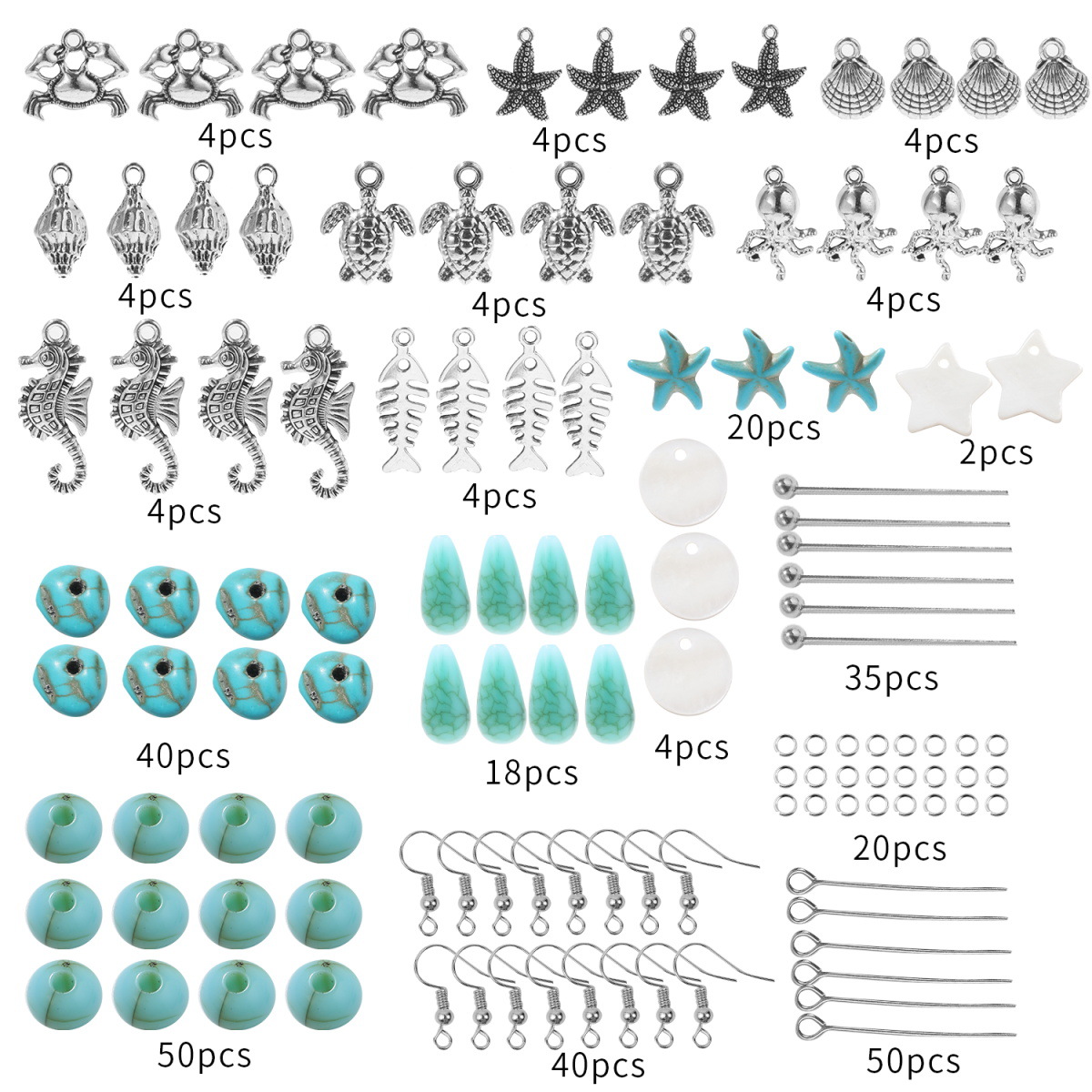 1 Set Alloy Geometric Star Heart Shape Beads Hook Earring Findings Earring Findings display picture 12