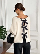 N 41472 Back Bow Knit Sweater ��������֯ë�� ŷ���羳