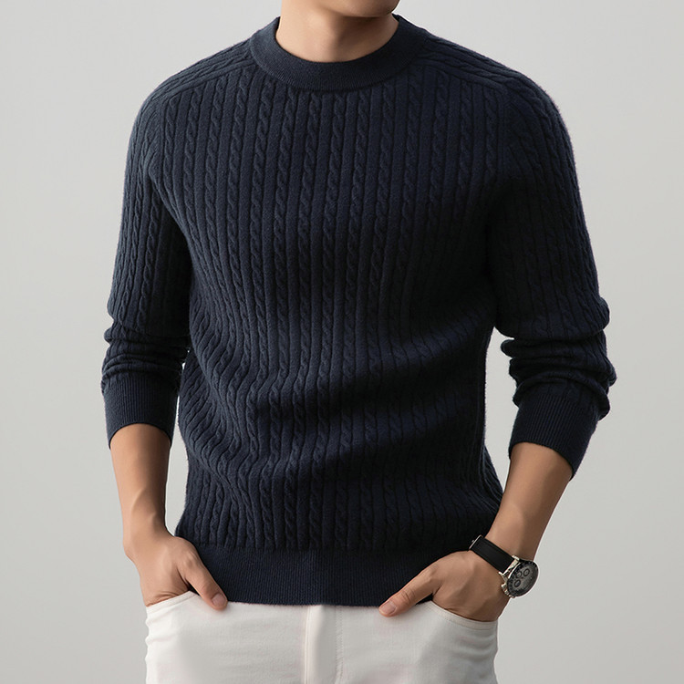 Hombre elástico otoño y invierno nuevo jersey de punto de manga larga abrigo otoño y invierno casual jersey casual de manga larga