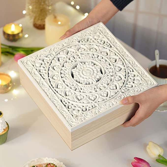 分格复古木质首饰盒实木收纳盒木质饰品文玩收纳盒杂物收纳盒