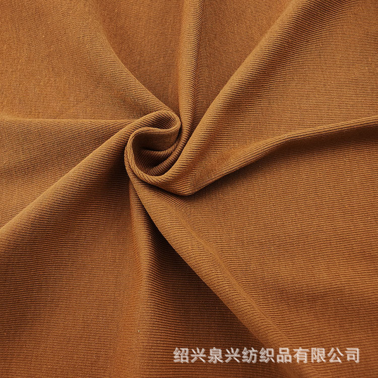 厂家现货40s1*1精棉罗纹蚀毛氨纶弹力双面针织布女装领口袖口面料