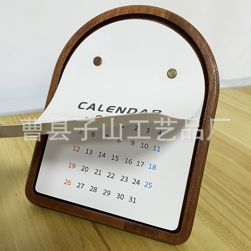 Calendario de escritorio de madera creativo 2025 nuevo calendario mensual perpetuo base multifuncional escritorio de oficina doméstica decoración de madera