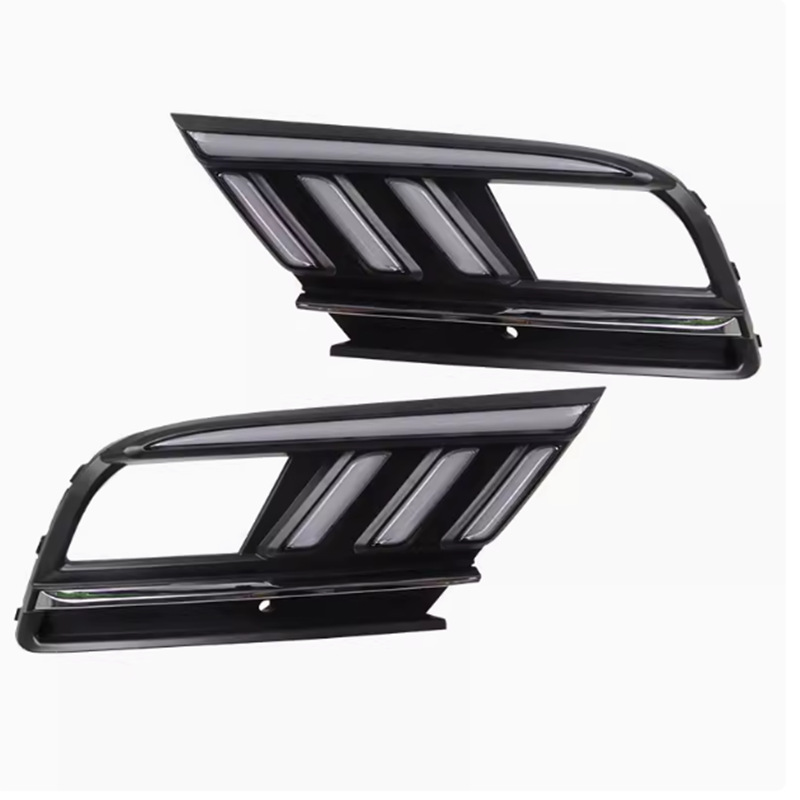 15-18 Nuevas luces diurnas Speedster edición de modificación LED dirección fluye luz amarilla diurna barra delantera niebla