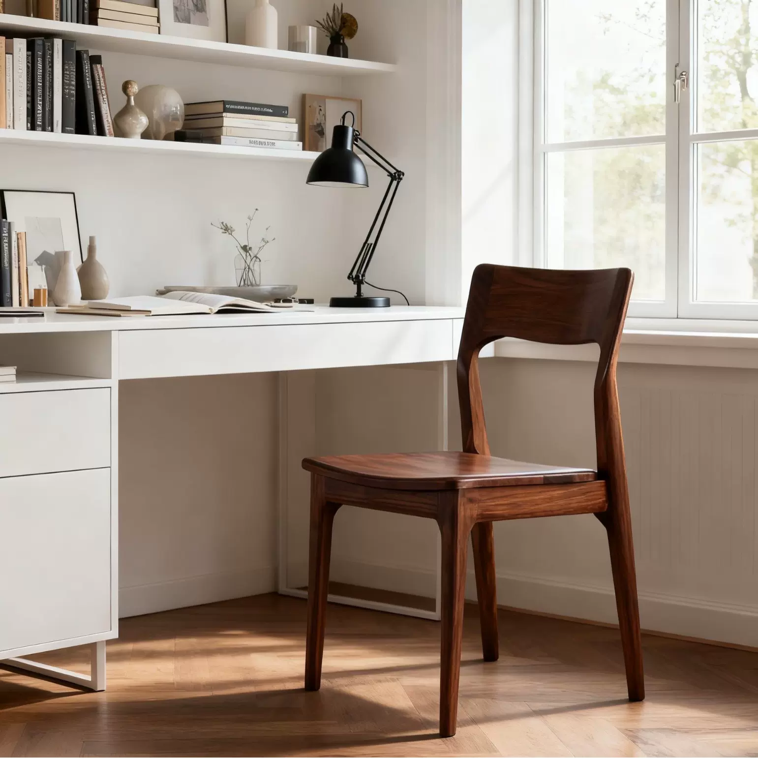 中古风实木餐椅家用云椅无扶手靠背椅商用客餐厅咖啡饭店桌椅云椅