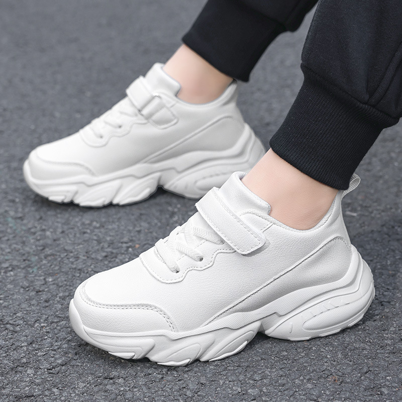 Tenis Blancos Casuales para Niños de Microfibra Impermeables y Ligeros