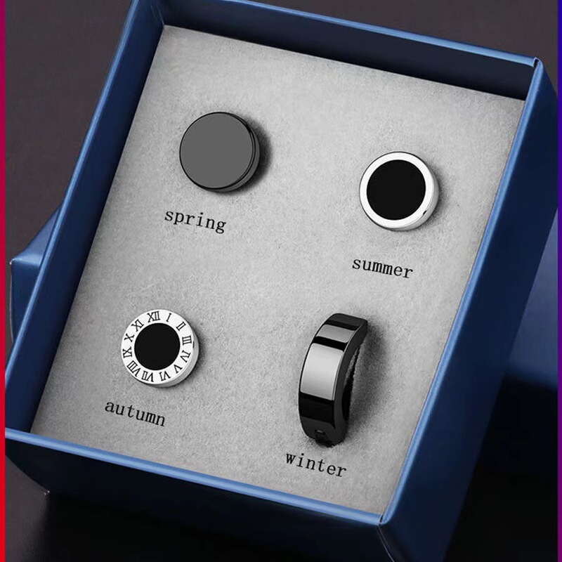 Cross-Border New Style Earrings for Men, Trendy Korean Version, Simple Titanium Steel Earrings, Ear Buckle Combination, Single Piece, Personalized Set, Trendy Ear Accessories Cross-Border New Style Earrings for Men, Trendy Korean Version, Simple Titanium Steel Earrings, Ear Buckle Combination, Single Piece, Personalized Set, Trendy Ear Accessories