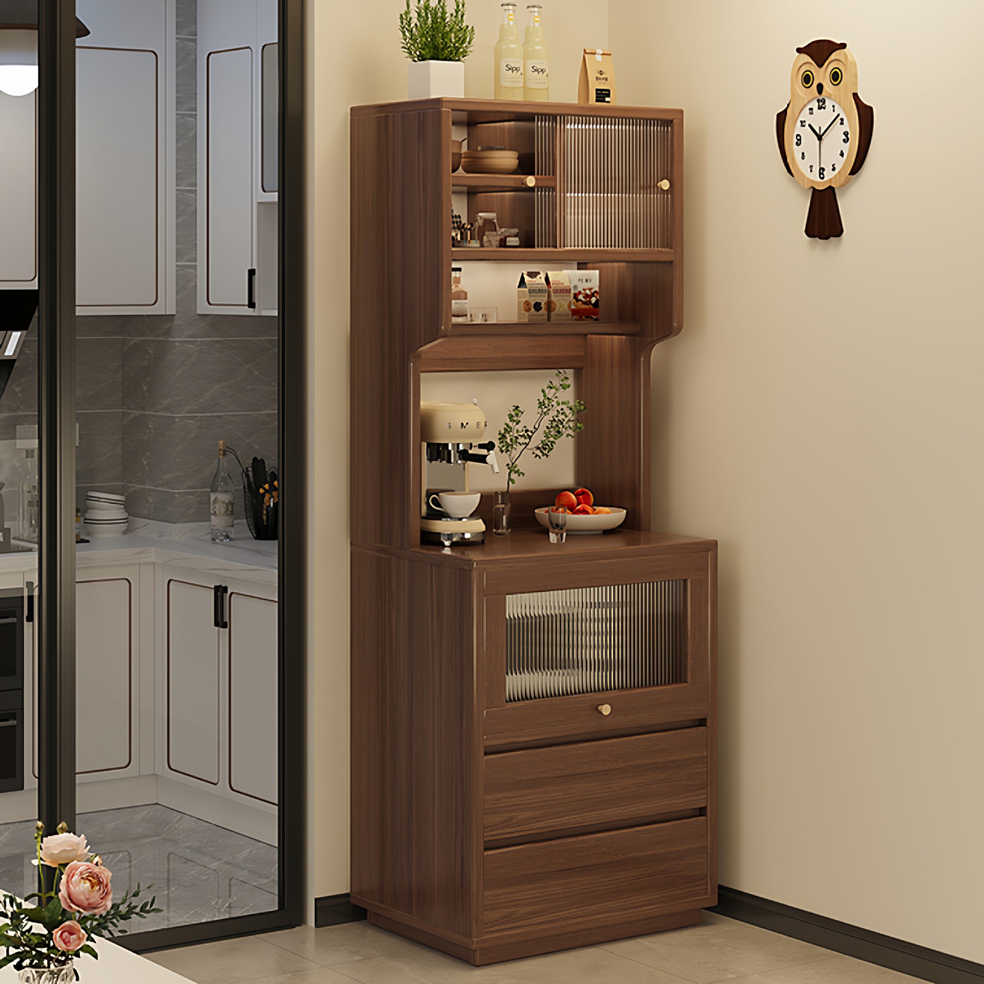 Sideboard Against the Wall Integrated Storage Cabinet Living Room Storage Cabinet New Coffee Cabinet Mid-Century Style Storage Cabinet Tea Cabinet