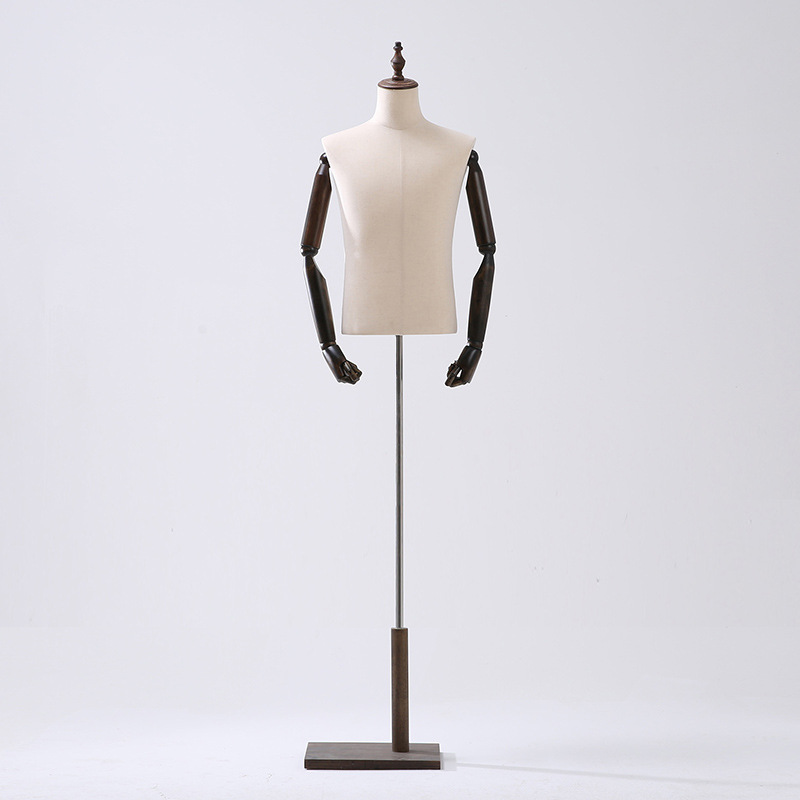 Tienda de ropa modelo masculino de madera sólida modelo adulto accesorios tienda de ropa estante de exhibición de plataforma de sopa estante de modelo