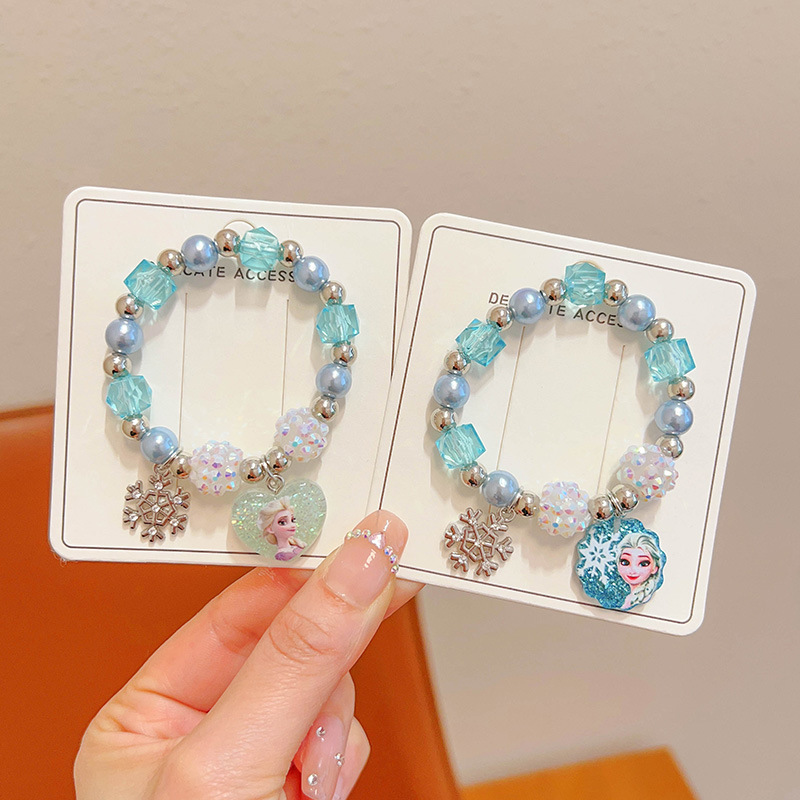 Linda niña nueva pulsera de princesa de dibujos animados niños Anna Aisha colgante pulsera cadena de joyería para niñas de nicho