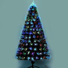 クリスマスツリーのカラフルなライトファイバーヘッドグリーンリーフクリスマスフェスティバルマーケットショッピングモールの装飾は、さまざまなシーンの装飾に適しています