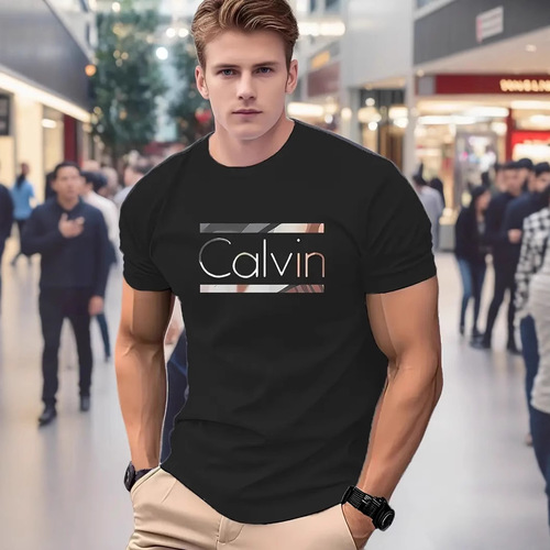 Cross-border European and American new TEMU fashionable trendy letter-printed men's crew neck mesh T-shirt