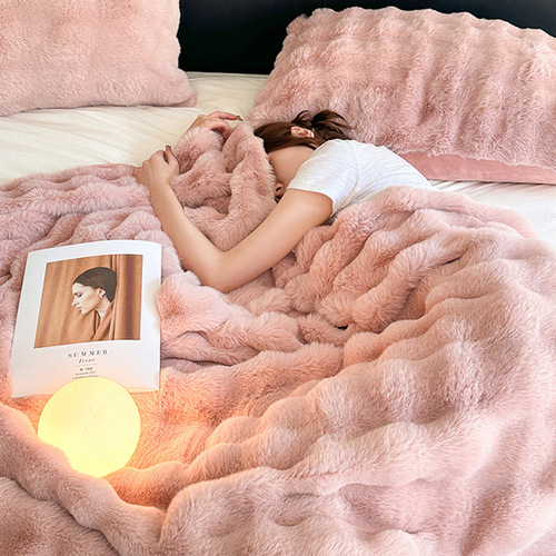 Tuscan Blanket Imitation Rabbit Blanket Bubble Velvet Blanket Sofa Cover Blanket Double-sided Thickened Office Nap Blanket