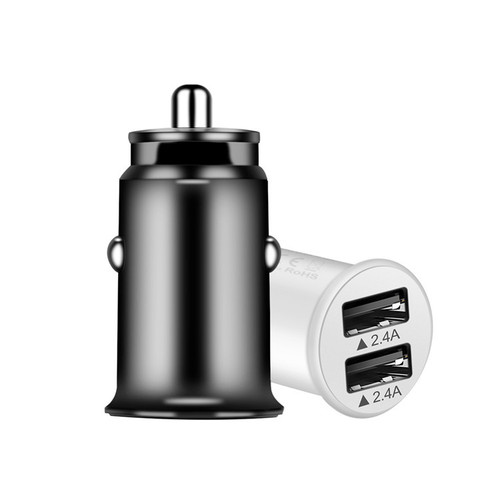 Small Mini 4.8A Car Charger with Dual USB Ports, 1-Tow-2 Car Cigarette Lighter Adapter, 6.2A Car Charger
