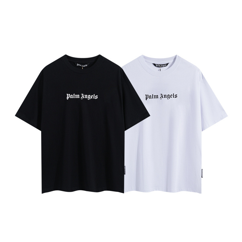 Palm angels2024 New Palm Simple Letter Printed Loose Cotton Casual Short-sleeved T-shirt for Men and Women