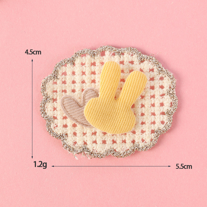 Organza de encaje ovalado pegatinas de tela de amor bordado fresco etiqueta de tela DIY accesorios de ropa para Niños Accesorios