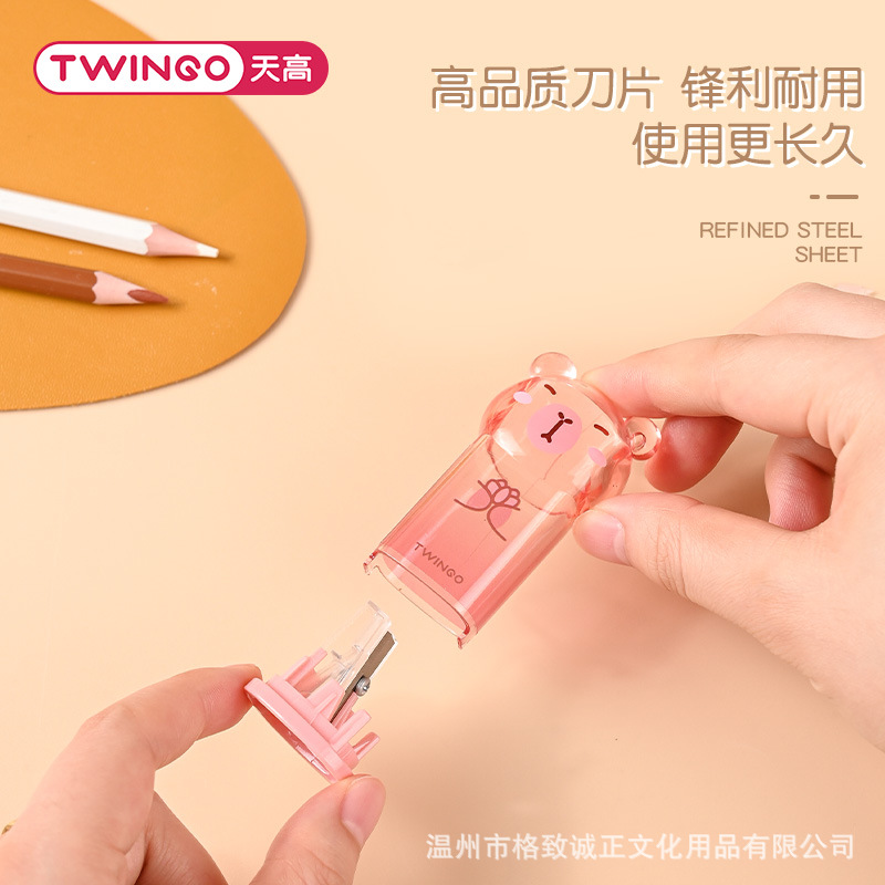 Capibara cuchillo de lápiz creativo de alto valor facial cuchillo de lápiz de mano gato planador de lápiz portátil y pequeño cuchillo de lápiz de garra de gato