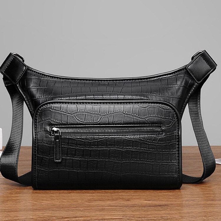 Men's Cowhide Backpack Multi-functional Shoulder Bag Leather Crocodile Pattern Casual All-match Simple Classic Shoulder Bag