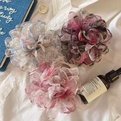 北欧风玫瑰抓夹纱花仿真花假花朵发夹 手工diy发卡lolita发饰头饰