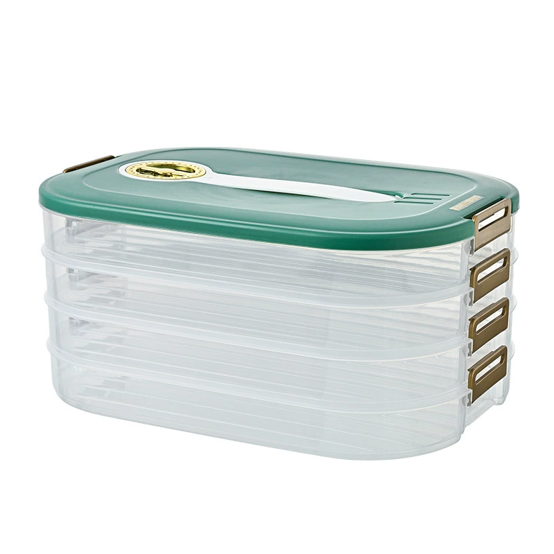 Multi-layer Dumpling Storage Box, Large Capacity with Timer, Portable Refrigerator-safe (1–4 Layers)