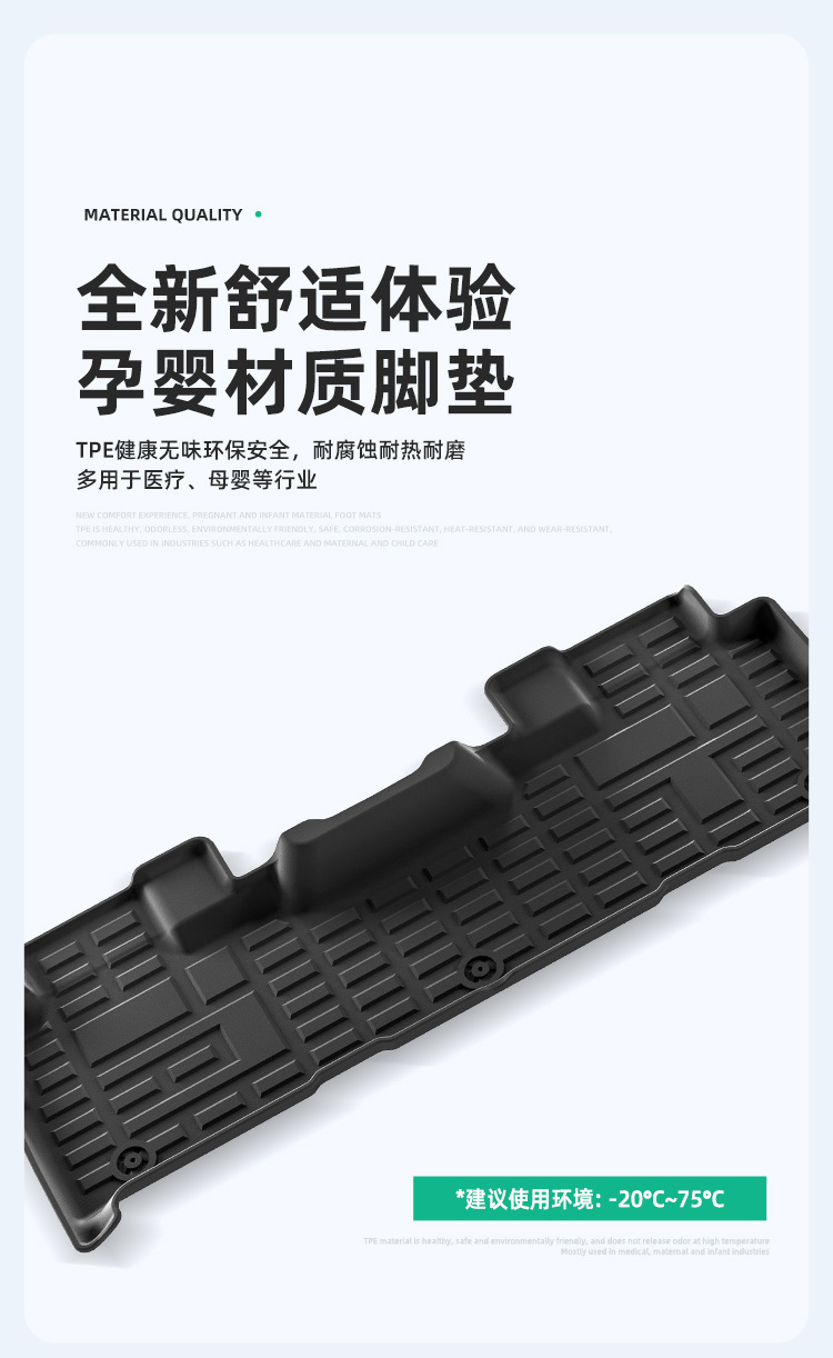 Suitable for 23-26 Models of Jetour Traveler/Shanhai T2 Car Floor Mats Tpe Floor Mats Trunk Mat