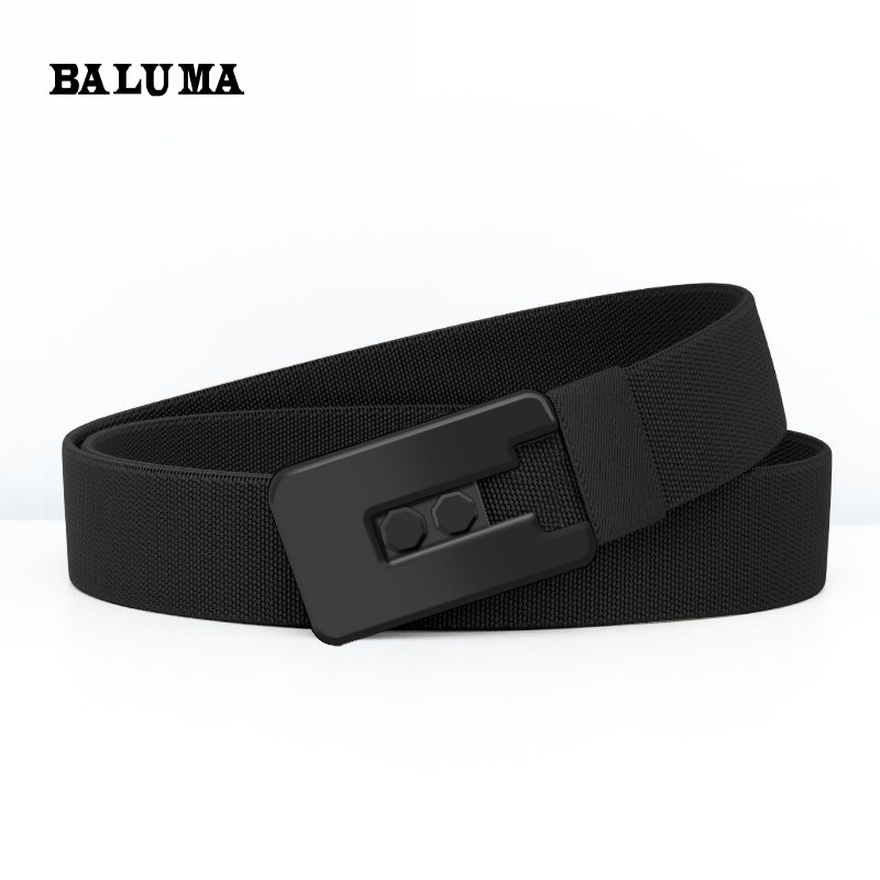 Baluma Yüksek Elastikli Tuval Kuşak Erkek Naylon Taktik Bel Kemeri Moda Çift Tıkaç Tokası Kuşak Çok Amaçlı Pantolon Kemeri