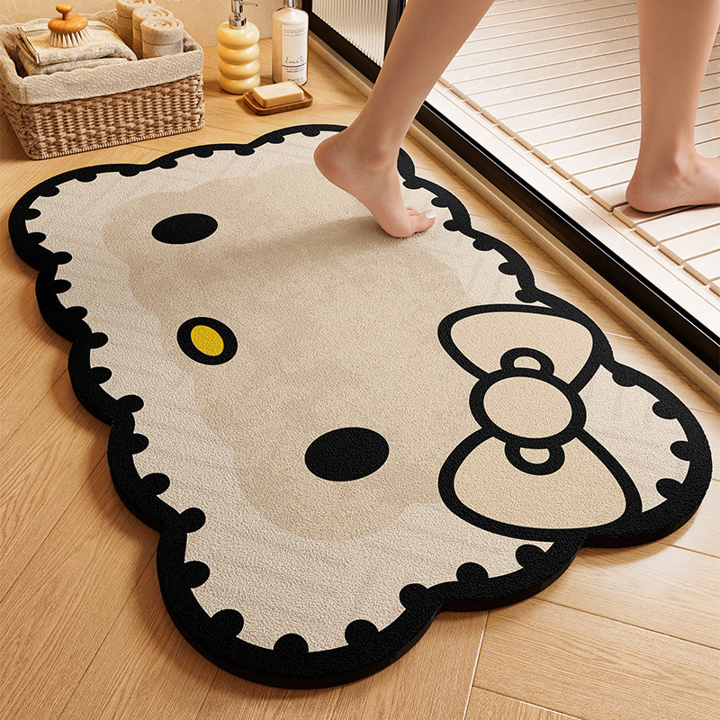 Cartoon Bathroom Floor Mat, Water-Absorbent, Quick-Drying, Bathroom Door Mat, Stain-Resistant, Wear-Resistant, Non-Slip Mat, Washable Diatom Mud Floor Mat