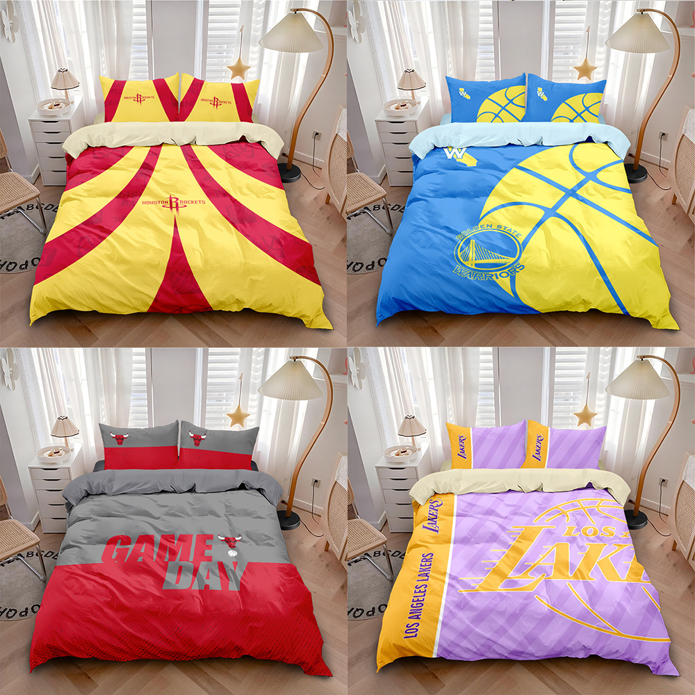 Juego de cuatro piezas de baloncesto de la nba, ropa de cama de los lakers, ropa de cama de los Warriors de Golden state, ropa de cama del dormitorio masculino, juego de tres piezas