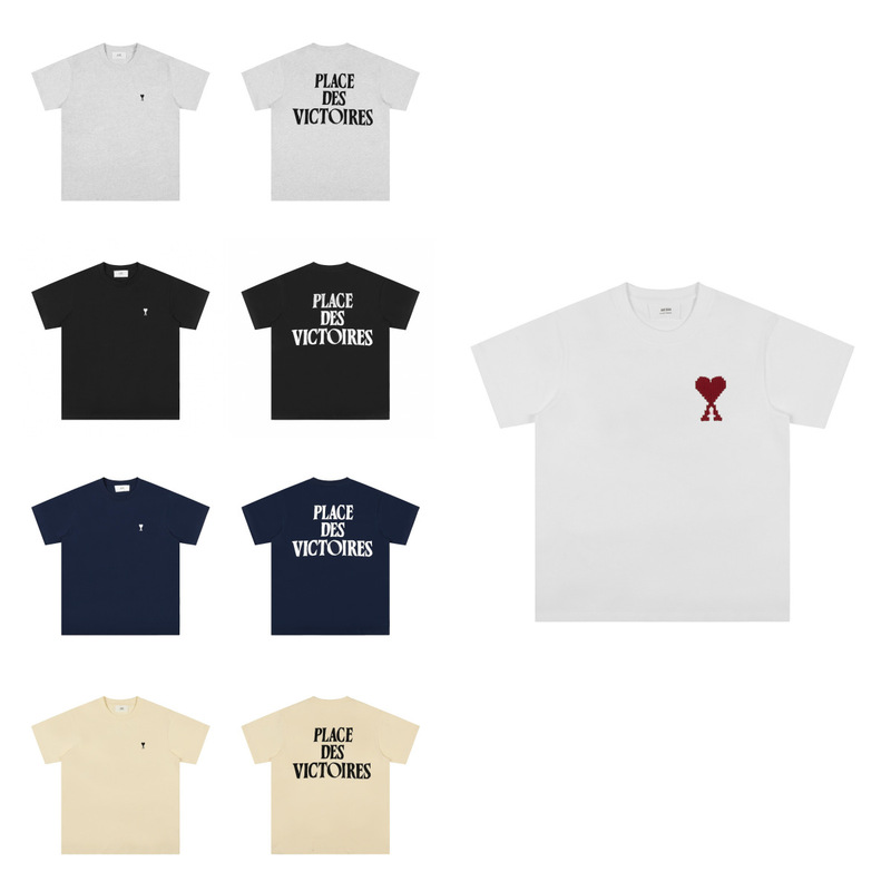 Am1 French Fashion Brand Spring and Summer New Letter Embroidery Unisex Short-Sleeve T-Shirt Series