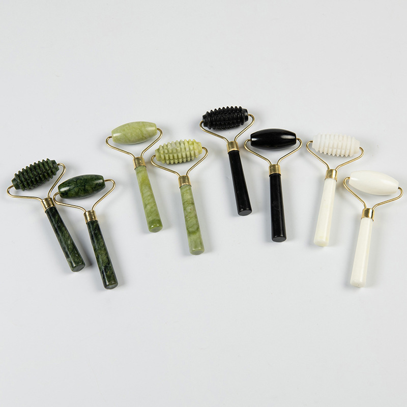 Wholesale Natural Jade Roller Massage Stick Facial Beauty Roller Single-Head Beauty Stick Jade Roller Manufacturer