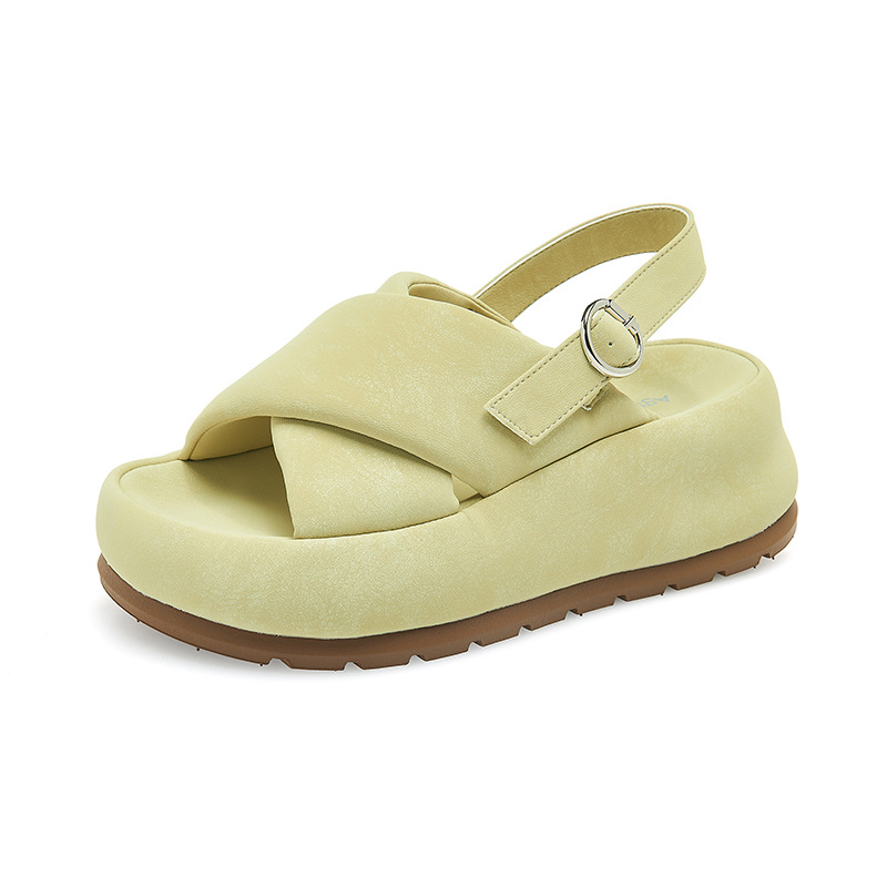 Sandalias Augu Shiden de suela gruesa para mujer, nuevo estilo primavera 2026, suela blanda, modernas, cómodas, pantuflas deportivas casuales.