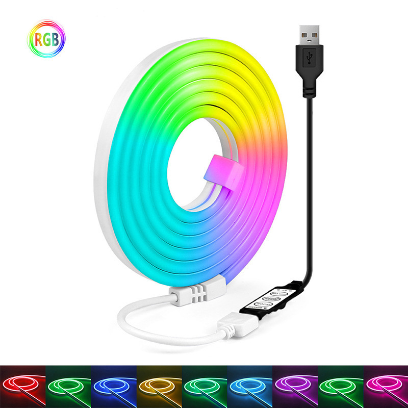 RGB ネオンストリップ LED 柔軟なシリコーンネオンストリップライトセット 24 キー制御ミニ Bluetooth APP 制御ライト|undefined