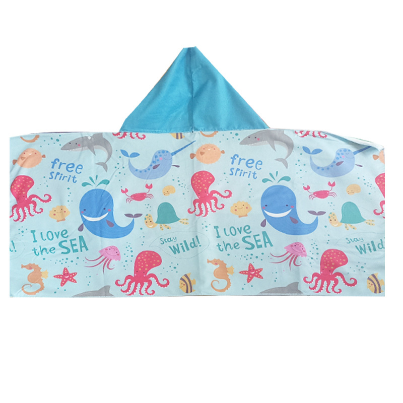 Toallas de baño de cuatro estaciones capa de niños absorción rápida secado grueso buckle diseño natación toalla de baño impresa portátil toalla de baño