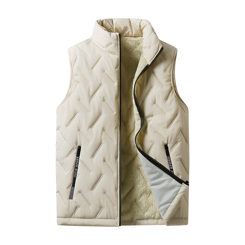 Chaqueta de cachemira de hombre de otoño y invierno, chaqueta de hombro de cachemira gruesa sin mangas, chaqueta caliente para padres de mediana edad