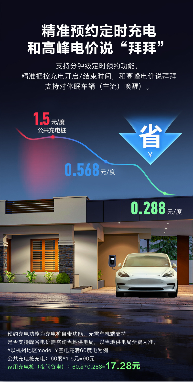 Hikvision New Energy Vehicle Charging Station for Home Use, Universal 7Kw Charging Gun, Electric Ac High Power