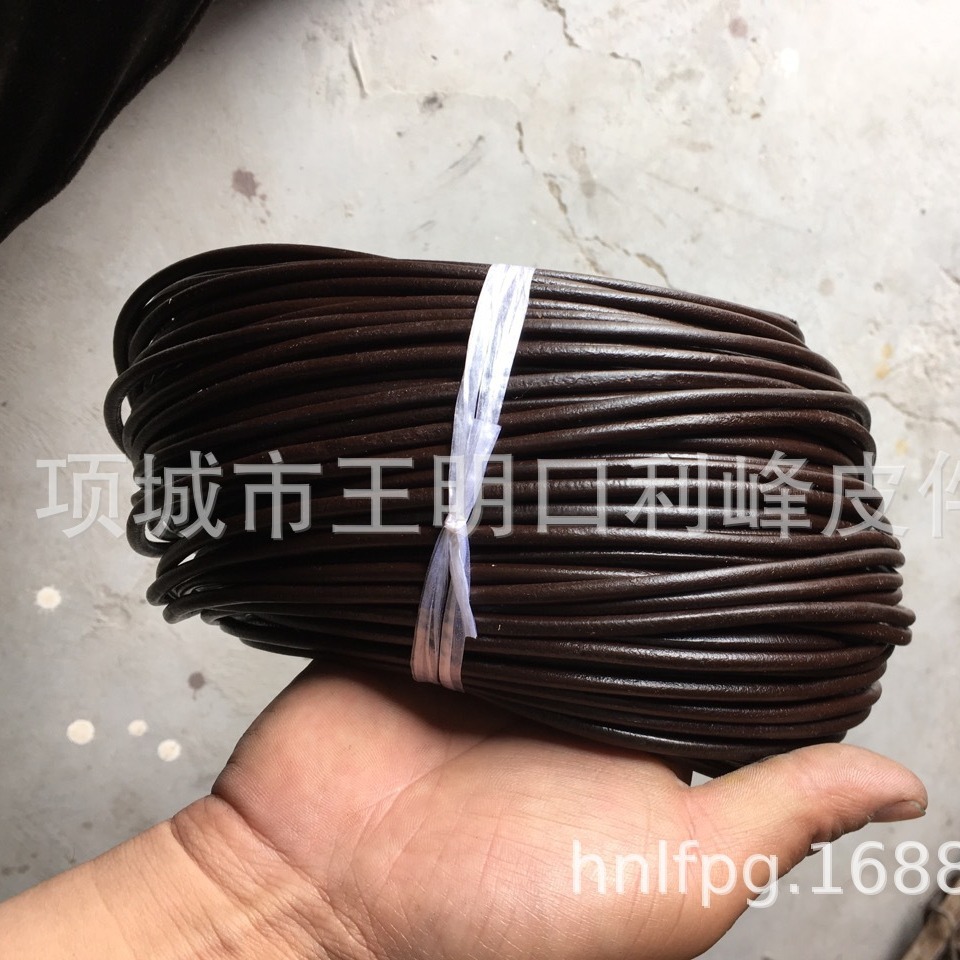 供应牛皮绳环保粗细均匀颜色一致从1mm到10mm各种规格颜色