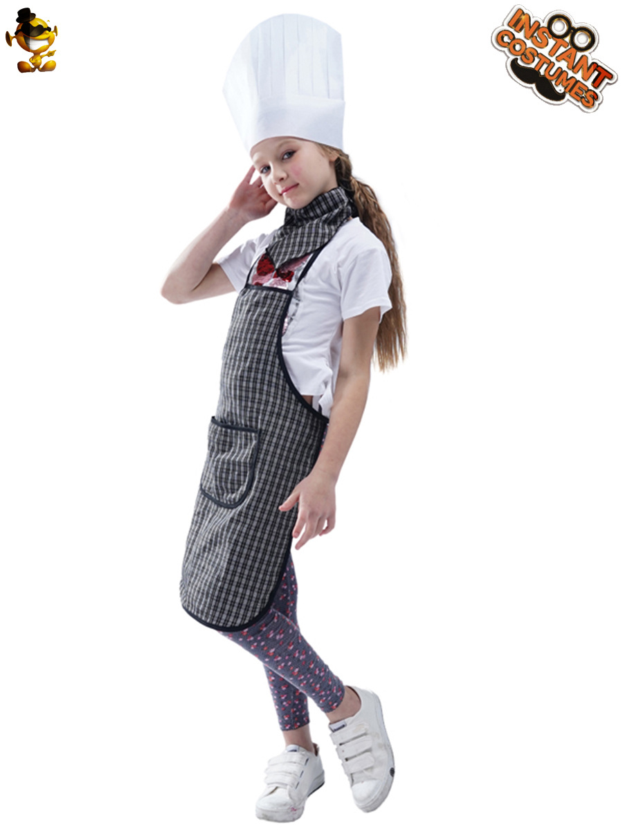 Transfronterizo nueva niña Chef Delantal disfraz de la etapa de disfraces juego de rol traje Cosplay ropa