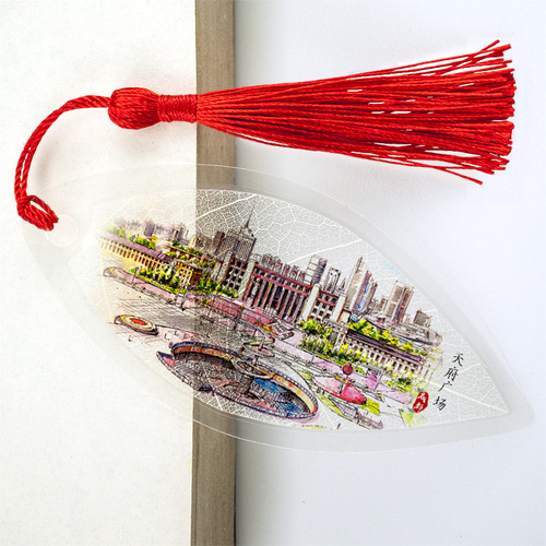 中国旅游景点成都印象叶脉书签创意手工特色礼品精美小礼物纪念品