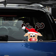 外国貿易のクリスマスの新型の車の窓のステッカーは側窓のバンパーのサンタクロースのヘラジカの車のガラスの装飾のステッカーを飾ります。