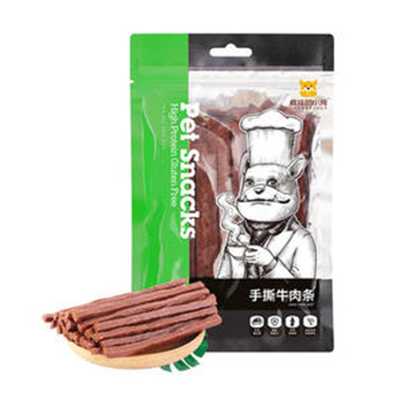 瘋狂小狗寵物零食手撕牛肉條牛肉粒 狗狗零食獎勵訓犬170g牛肉條