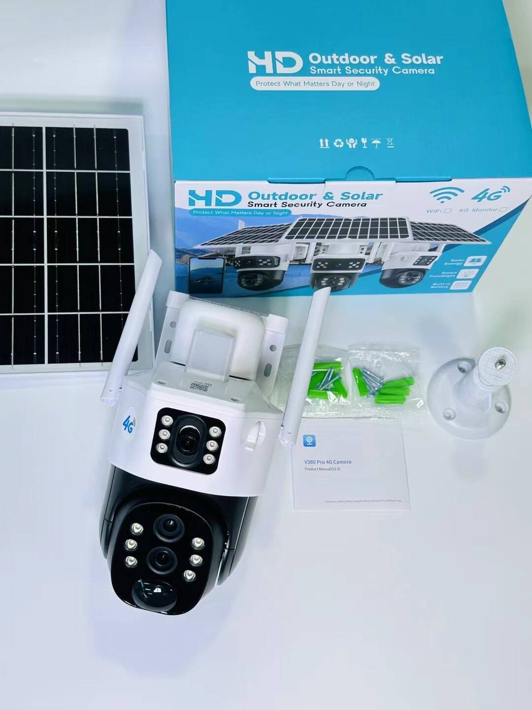 V380太阳能监控器360度手机远程室外夜视全景家用高清10