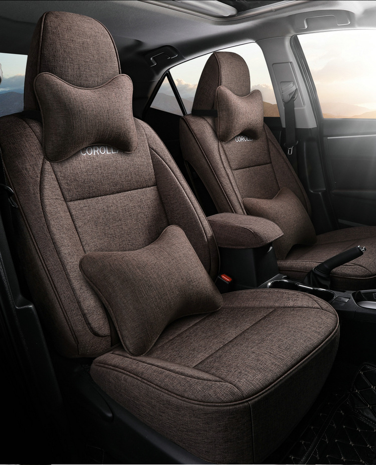 Toyota Corolla One Car One Edition Special Special Four Seasons Full Surrounded Linen Car Cushion Five-seat Car Seat Cover