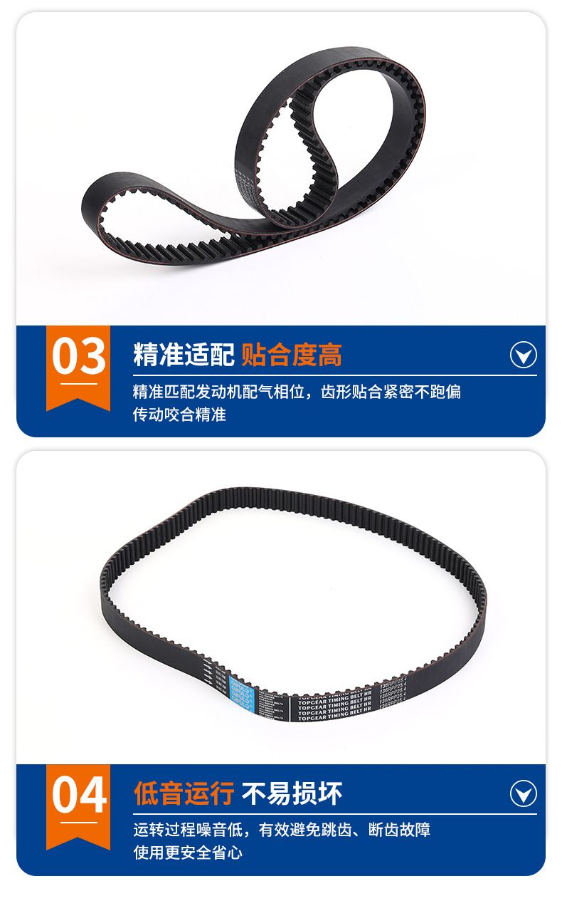 Automotive timing belt, rubber single-sided and double-sided transmission belt, generator timing belt, Volong automotive timing belt