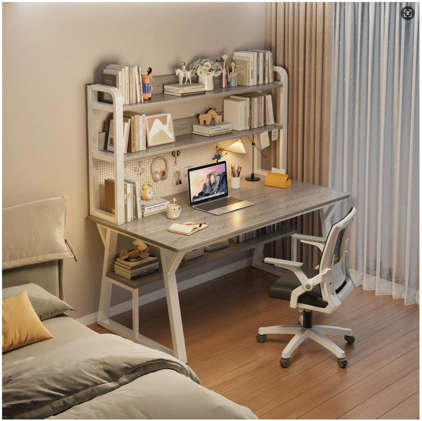 Настольный компьютерный стол для домашнего использования, подходит для спален студентов, с интегрированной простой книжной полкой, столом для учебы и письма, идеально подходит для сдаваемых в аренду квартир и офисного использования.