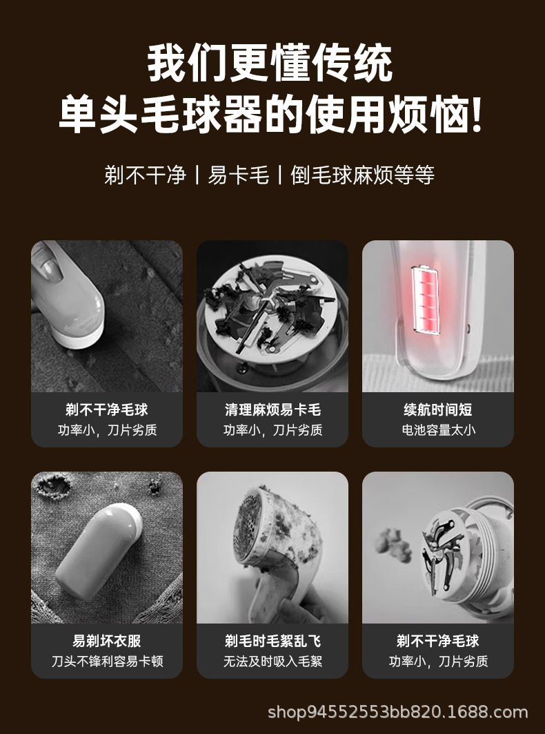 2025 New Universal Simple Dual-Head Fabric Shaver Home Rechargeable Electric Lint Remover Clothing Pilling Machine