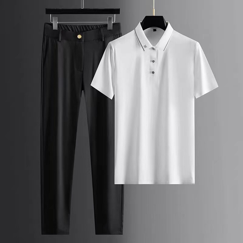 Ultra-High Elastic Ice Silk ~ Silky and Drapedy Summer Accessible Luxury Classy Fashion Ultra-Thin Men's Casual Sports Suit