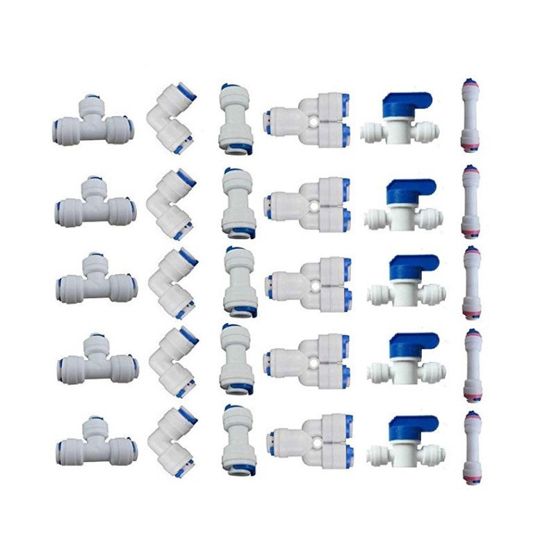 La fábrica del juego del conector de la instalación de tuberías proporciona 2 puntos 3 puntos PE tubo codo tee válvula de bola recta conector rápido combinación