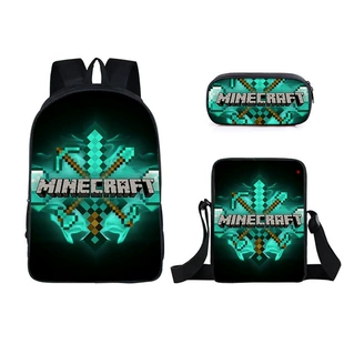 Рюкзак Minecraft с принтом школьный с пеналом и сумкой